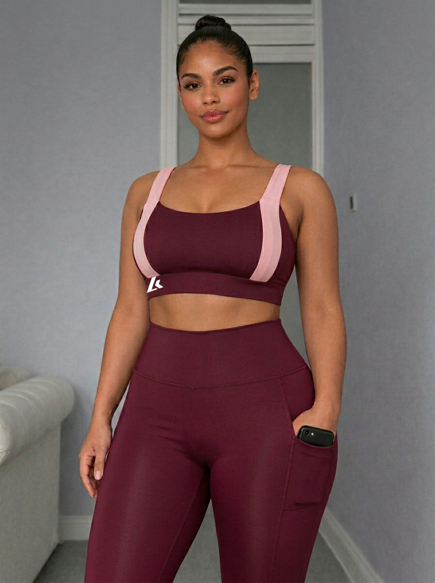 Blush/wine Activewear set